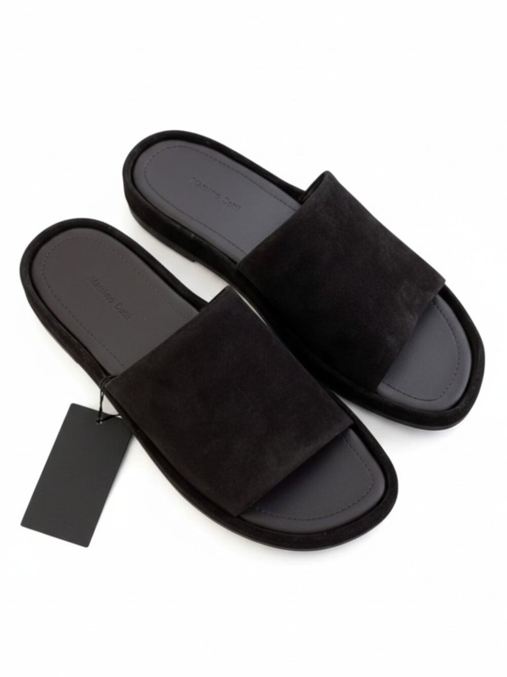 NEW MASSIMO DUTTI Patflorm Slides Women's SizeUS7.5 EU38 DarkBrown Suede Sandals